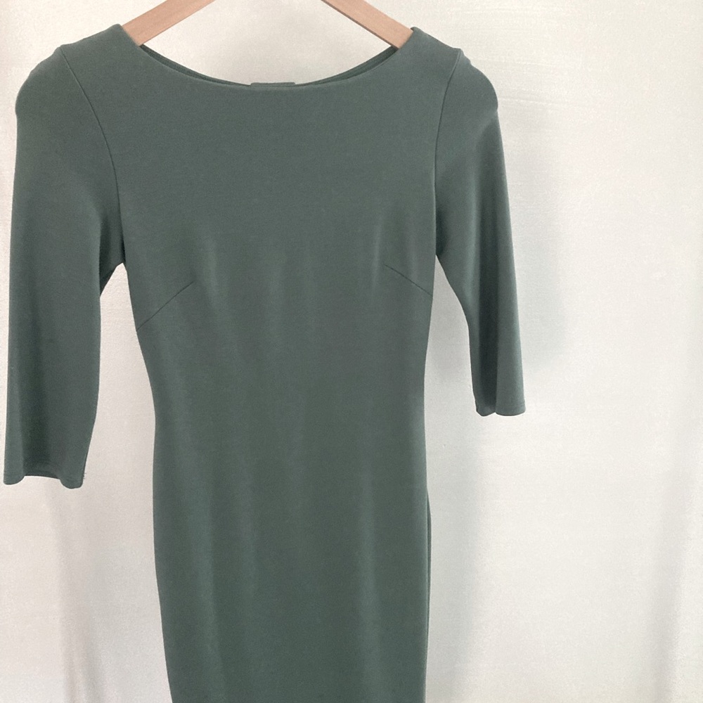 Anthropologie Bailey 44 moss green bow back dress petite XS